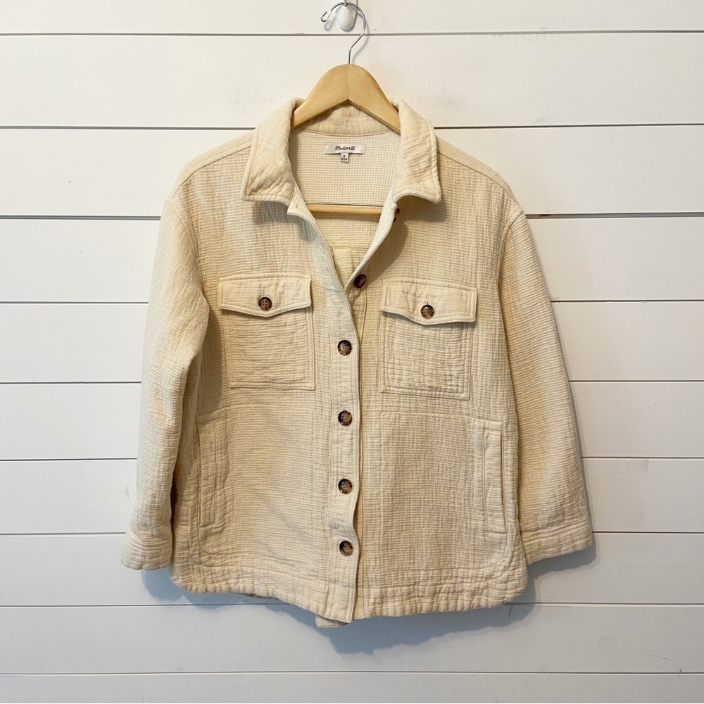 Madewell Women’s Waffleback Branner 100% Cotton Shirt Jacket Size Medium - Picture 6 of 14